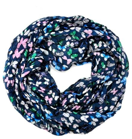 Loop Schal Seide Rundschal Halstuch Tuch Schlauchschal Damen Schmetterling