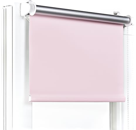 Fenster DEKOR - Rollos Für Fenster Ohne Bohren Bleich rosa - Verdunkelungsrollo B80 x H150 cm - Klemmrollo Verdunkelung - Fensterrollo Für Balkontüren - Verdunklungsrollo Leicht Zu Installieren