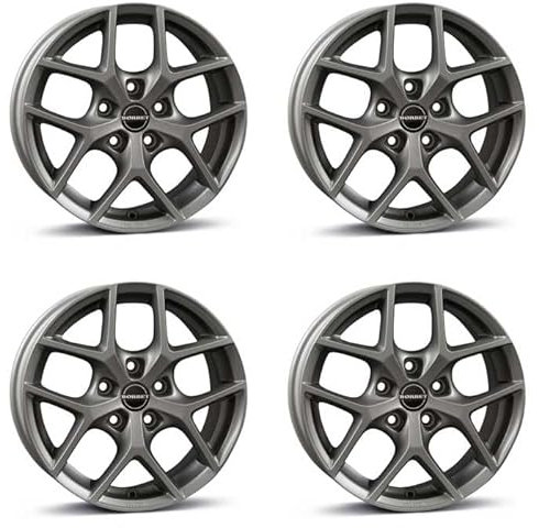 4x Borbet Felgen Y 7.0x16 ET38 5x100 titan matt kompatibel mit VW Beetle Bora Cross Fox Golf Polo T-Cross Taigo