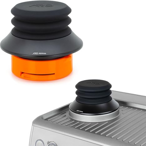 ARO Espresso™ Aluminum Single Dose Hopper with Silicone Bellows and Integrated Anti-Popcorn Baffle | Compatible with Breville/Sage Barista Express, Pro, Touch, and Impress (Black, Aluminum Hopper)