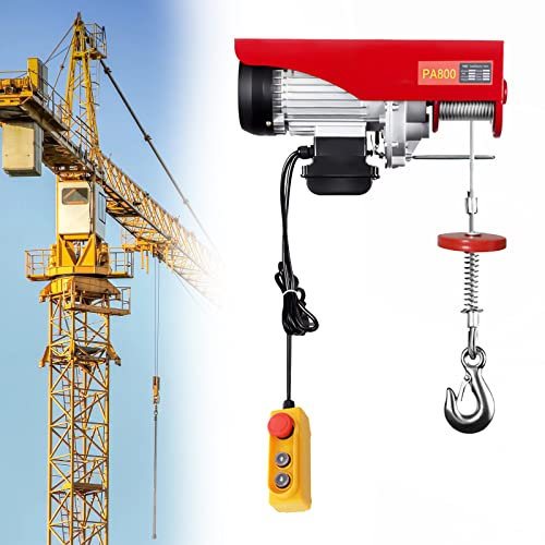 Palan électrique 220 V avec télécommande filaire - Soulèvement de tête - Système de poulie électrique - Moteur d'entrée et de sortie - Idéal pour garage, entrepôt