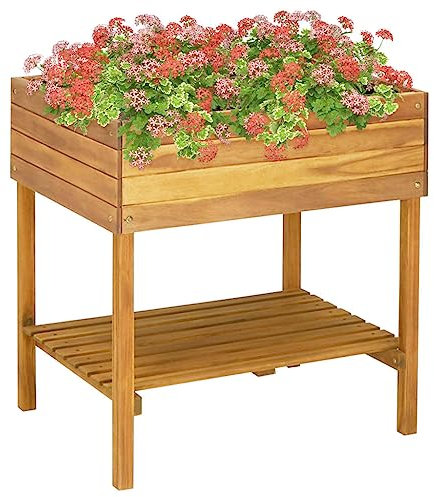 FUDUGEHMIOFWFJJ hochbeet schmal,fertigteich,pflanzkübel rund,Hochkübel 78,5 x 58,5 x 78,5 cm Massivholz AkazieGeeignet für Garten, Terrasse, Schlafzimmer, Wohnzimmer