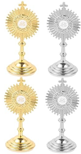Garneck 4 Stück Kreuz Ornament Figuren Tischdekoration Kruzifix Wandkreuz Mittelstücke Kirche Alter Zubehör Dekoration Für Büro Katholische Dekoration Büro Schreibtisch