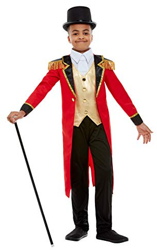 Smiffys Kids Ringmaster Showman Costume – Circus Ringleader & Fairground Entertainer Fancy Dress Outfit with Tailcoat, Waistcoat & Trousers – Childs Costume for World Book Day