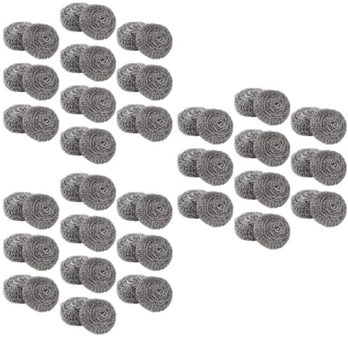 HBALDTEDC Steel Metal Scourers, 60 Pcs Wire Cleaning Ball Stainless Steel Wool Metal Scrubber