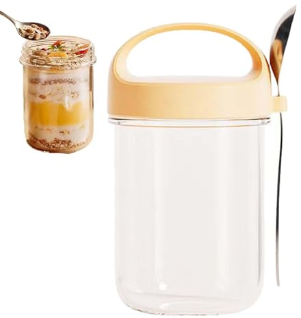 Tazze per yogurt perfette con coperchi, tazze da colazione resistenti alla temperatura, tazza da yogurt portatile, contenitori per cereali riutilizzabili, vasetti di avena per insalate, frullati