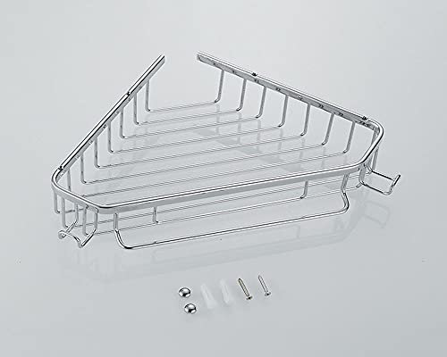 OLSKFUH Corner Shower Shelf,Shower Wall Caddy,Bathroom Shelf Organiser,Mesh Chrome Brass Bathroom Accessory Sets Corner Kitchen Shelves Unit Wall Mounted Organiser With,