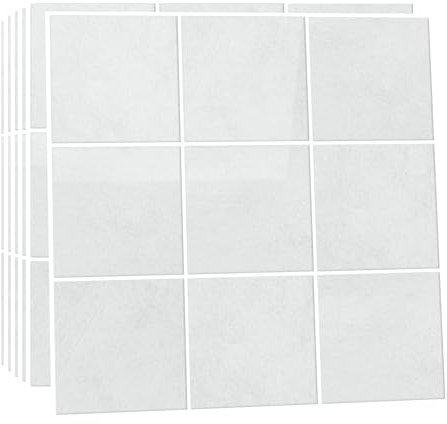 Yoillione Azulejos Adhesivos Cocina Pegatinas: Gruesas Baldosas Adhesivas Pared - 3D Azulejo Vinilo Adhesivo para Baño, 10 Piezas Blanco