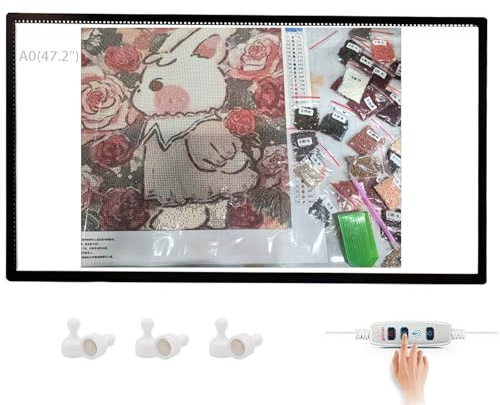 A0 Tablette Lumineuse LED | Planche à Dessin Ultra-Fine et Réglable | A1 Boîte à Lumière Sans Scintillement pour Croquis et Tracé | Haute Luminosité & Luminosité Ajustable