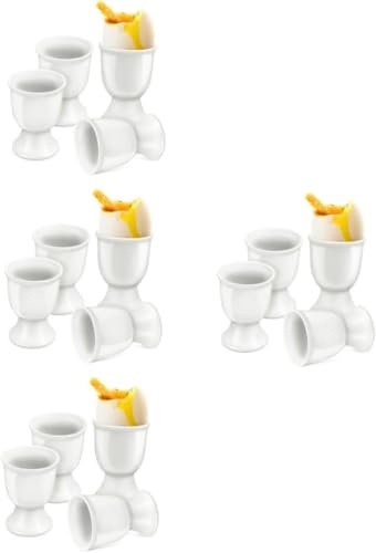 Hueveras de cerámica, soporte para huevos hervidos, utensilios de cocina, para el hogar, restaurante (4 juegos)