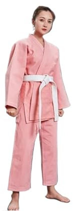 ZNTIHZ Arts Martiaux Uniformes Roses Jiu Jitsu/BJJ Gi, Costumes de Judo, Kimono de grappin, vêtements d'arts Martiaux Jiu Jitsu Gi pour L'entraînement Au Judo(L)