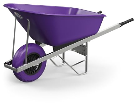 Agri Barrow Wheel Barrow 120 Litre Plastic Wheelbarrow with Puncture Proof Tires, Purple- Ideal for Equestrians, Gardeners, Yard & Garden Maintainers, Farmers, Stable Workers, Allotment Owners