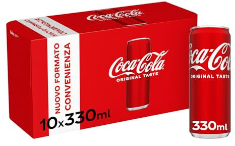 Coca-Cola Original Taste, Formato Convenienza Da Frigo, Tutto il Gusto Originale di Coca-Cola, Lattina 100% riciclabile - 10 lattine da 330 ml