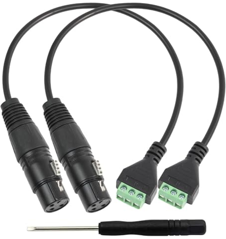 PENGLIN 2 Stück XLR Buchse auf 3 Pins Schraubklemmenblock Adapter | für Lautsprecher und Mikrofon,XLR Buchse auf 3 poligen Kablel Anschluss