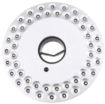 LIFKOME LED Campinglampe mit 36 Leds Silberne Kunststofflampe Langlebige Beleuchtung Inklusive Haken für Campingzelte und Wandern