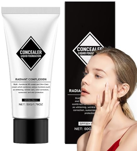 Fondotinta Liquido Idratante Crema BB Multifunzionale SPF 50+ Protezione | Fondotinta Color Changing per Pelle Matura Controllo Lucidità Lunga Durata, Incarnato Radioso, Ogni Tipo Di Pelle