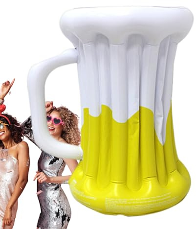 gifyym Glacière Gonflable à Glaçons - Chope à Bière Isotherme Gonflable pour Oktoberfest et Fête de la Bière,Conteneur à Boissons Flottant Portable Décorations Grandes Fêtes pour Piscine, Plage et