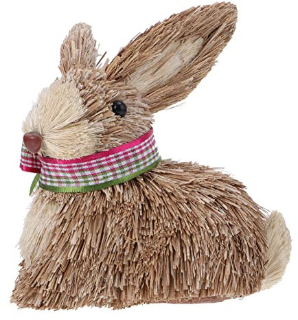 VICASKY Adorno de Conejo de Hecho a Mano para decoración en Miniatura de Pascua para Mesa y Escritorio para decoración rústica de Primavera y Accesorios fotográficos