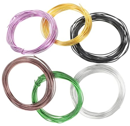 DOITOOL 6rollos Alambre De Aluminio De Colores Alambre Flexible Para Manualidades Para Flores y Proyectos Creativos De Bricolaje Para Hacer Joyas y Arreglos