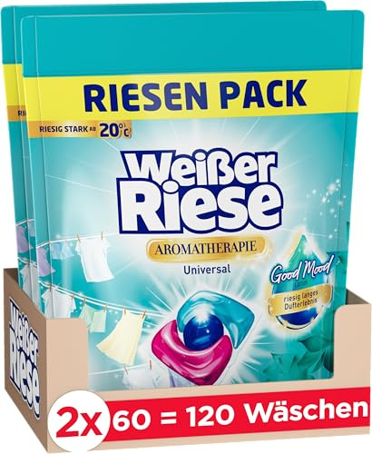 Weißer Riese Trio-Caps Universal Waschmittel (120WL), Aromatherapie Lotus