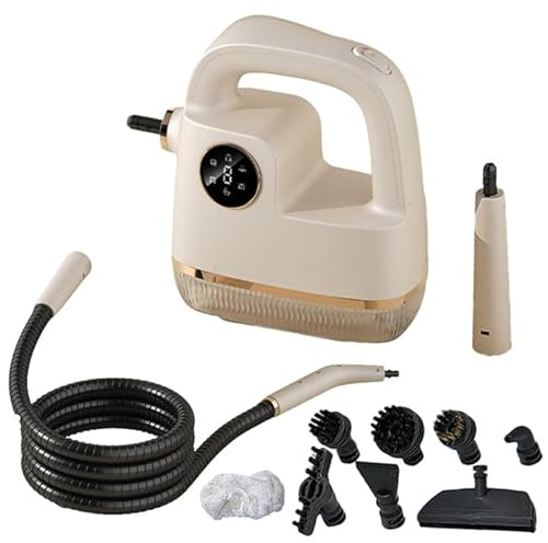 Nettoyeur Vapeur 1800W-Machine de Nettoyage à Vapeur Portable avec 6 Niveaux Réglables,Réservoir 300ML,Chauffage Rapide 15s,3 Brosses pour Cuisine,Salle de Bain, Voiture et Maison Entière