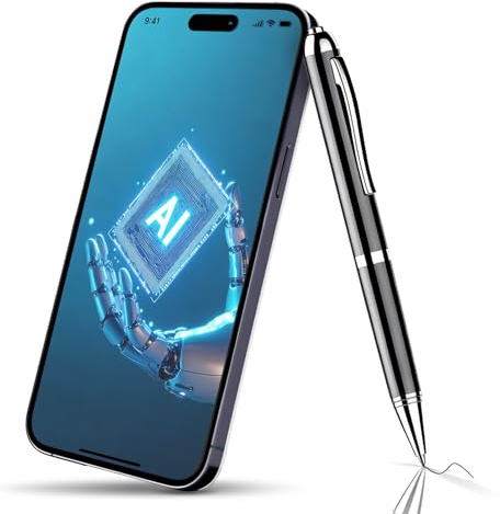 KI Digitales Diktiergerät mit Stift, 32GB Sprachrekorder | Echtzeit-Transkription & Übersetzung, 189+ Sprachen, KI-Zusammenfassungen & Mindmaps, Bluetooth 5.3, leicht für Meetings