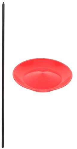 JOINPAYA Set di Piatti da Giocoleria in Plastica Rossa con Bastone Professionale, Resistente e Bilanciato per Spettacoli e Attività di Intrattenimento