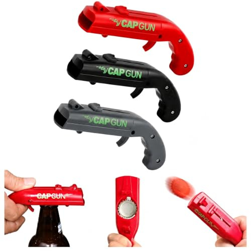 Fyhqwf 3 PièCes Apribottiglie A Forma Di Pistola Giocattolo - Apribottiglie - Cadeaux De BièRe Pour Hommes, Ouvre-Bouteilles Amusants Pour Les FêTes, Les Bars Et La Maison