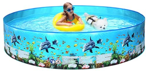 Piscine Pliable Familiale Bassin De Baignade Non Gonflable pour Fête en