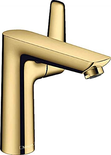 hansgrohe 71754990 Talis E Single Lever Washbasin Tap 150 with Pop-Up Waste Fitting Look Mixer, Polished Gold Optic, spout Height 150 mm