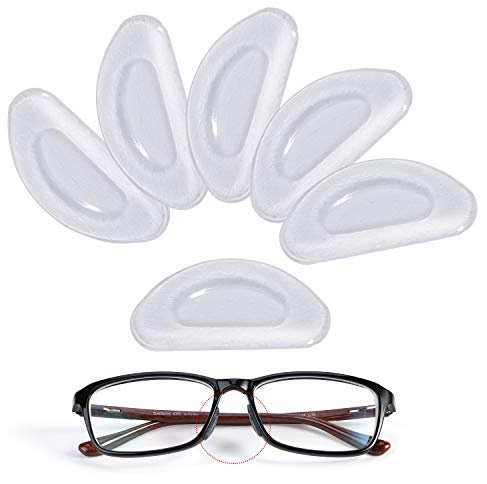MWOOT 12 Paires Coussinets de Nez Adhésif Plaquettes de Nez en Silicone Antidérapant pour Lunettes Lunettes de Soleil Spectacles (Transparent, 2 mm)