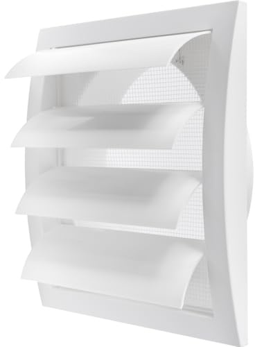 Ø150mm 190x190 mm Lüftungsgitter mit integriertem Schädlingsschutz, stabil, Lüftungsgitter, HVAC Lüftungsschlitzabdeckung (Ø150mm, Weiß)