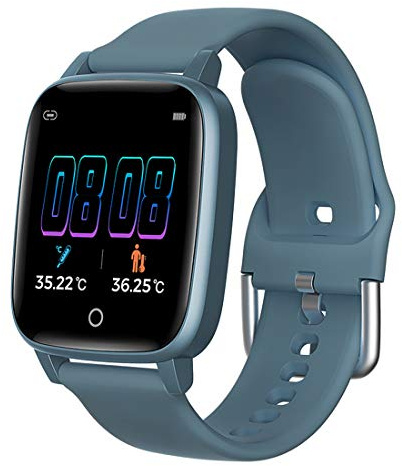Tontech Smart Temperature Measurement Watch Activty Tracker Monitor Fitness Watch (Blue)