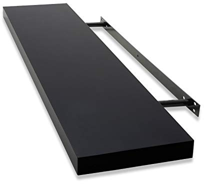 Floordirekt - Bücherregal Wand - Wandregal 60 x 23 x 4 cm, Schwarz | Matt- Regal Wand - Schweberegal - Hängeregal - Regalbrett - Küchenregal - Bücherregal Kinder - Deko Wohnzimmer - Stockholm
