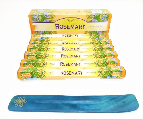 Rosmarin rökelsepinnar, 120 stycken, 6 x 20 paket, med rökelsebrännare