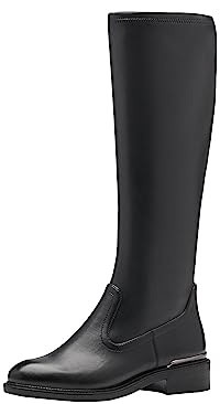 Tamaris Damen Langschaft-Stiefel Blockabsatz Vegan; BLACK MATT, EU 39