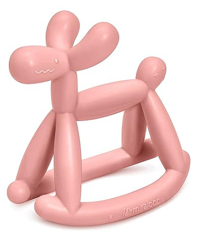 Miraloop Beißring für Baby, Jellydog Zahnungshilfe Baby aus Lebensmittelechtes Silikon, Verhindert Ersticken und Geruchlos Geeignet für ab 3 Monaten Babys