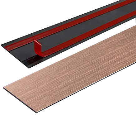 3 Meter Metallisch Spiegelartig Zierleisten Selbstklebend Bordüre Tapete Flexible Zierleisten Sparpaket, Ultra Dünn Kronenformen, Deckenleiste, Schälen und Aufkleben (Color : Rose Gold Brushed, Size