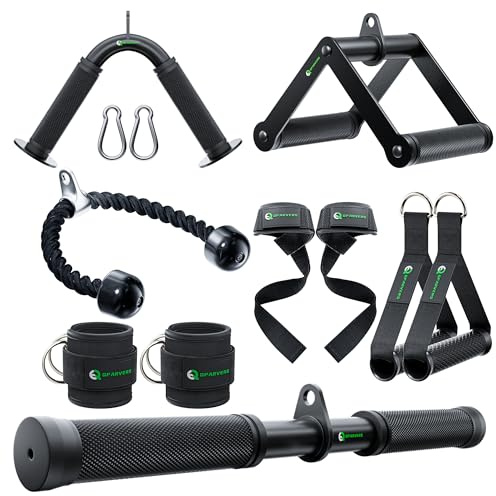 QPARVERS Cable Machine Attachment LAT Pulldown Attachments Cable Machine Accessories for Home Gym