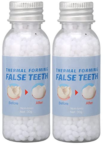Wttfc Clip nei Denti delle Faccette, Perline di Riparazione Temporanea dei Denti per Denti Mancanti e Rotti, Mancanti Materiale di Riempimento dei Denti Dentali, Cemento per Denti, 60ml