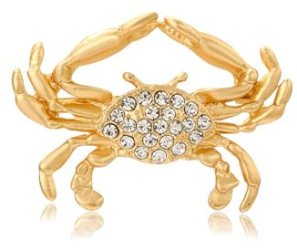 Spille Di Cristallo Spilla zodiacale in cristallo tempestato di diamanti per donna spilla animale con strass accessori di abbigliamento Cancro