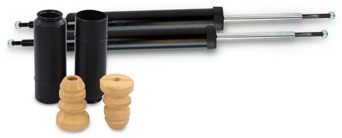 ATEC Germany 2x amortisseurs à gaz arrière jambe de suspension y compris kit anti-poussière Compatible avec BMW 1 (E81), (E88) (E82), 3 (E90 (E93 (E92) (E91)