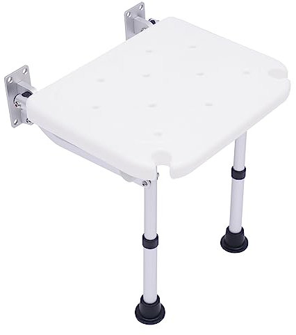 Duschfällstol för väggmontering med stödfötter badstol duschpall för äldre, gravida kvinnor belastning 100 kg duschklappsits