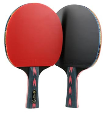 2 Stück 5 Pongschläger Profi Tischtennisbälle Pongpaddel aus Kohlefaser Pong-Paddel Professioneller Pongschläger Pong-Pong-Bälle 5 Sterne Tischtennisschläger Spiel Hölzern