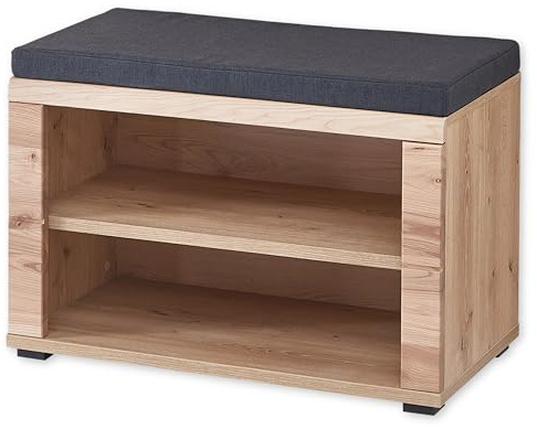 SONOS Schuhbank in Altesche massiv, Old Artisan Oak Optik FSC-Zertifiziert - Moderne Sitzbank mit Stauraum für Ihren Flur - 80 x 53 x 40 cm (B/H/T)