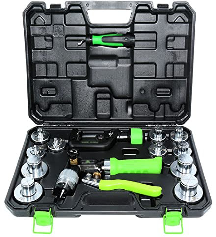 Hydraulischer Rohr-Expander Swaging Tool Kit 10 mm bis 42 mm – inklusive Rohrschneider und Entgratwerkzeug – Hydraulikschlauch-Expander mit 11 Hebeln