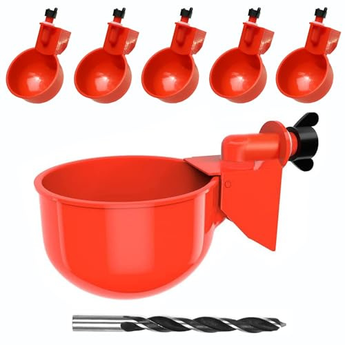Large Automatic Chicken Waterer Cups, 6pcs Turkey Waterer Feeder for Poultry,Automatic Chicken Watering System, Water Feeder Kit Suitable for Duck, Chicks, Goose, Bunny and Bird