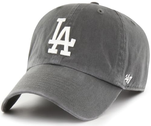 47 MLB Baseballkappe für Erwachsene, Einheitsgröße, Dunkelgrau, Team-Farbe, Logo, zum Aufräumen, verstellbarer Riemen, Einheitsgröße, Los Angeles Dodgers, Einheitsgr��e