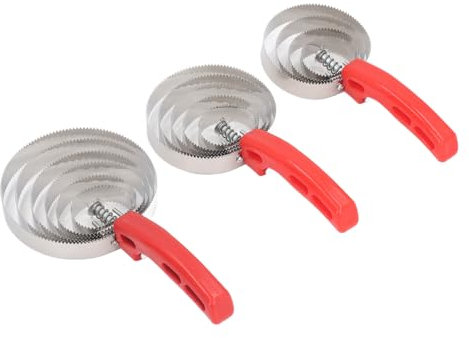 Pferdestriegel-Set aus Edelstahl – 3 Stile, 4, 5, 6 Ringe, Doppelseitiger Kamm mit Bequemem Griff für Pferde, Kühe, Ziegen, Hunde, Vielseitig Einsetzbar für die Reinigung von