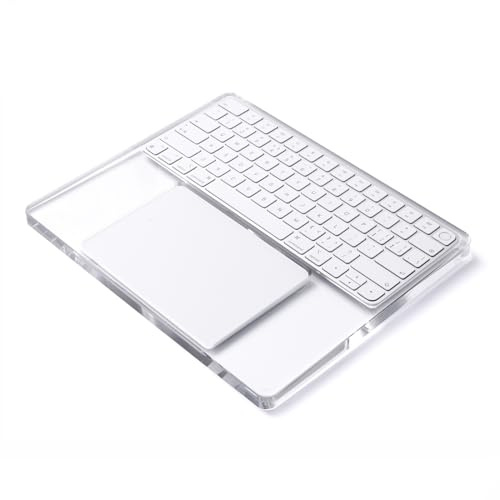 LINKEET Support en Acrylique pour Clavier Apple Magic Keyboard et Trackpad Gen 3/2, Clavier Compact Mac Transparent et Plateau de Support pour pavé Tactile, stabilisateur Ergonomique pour Une Saisie